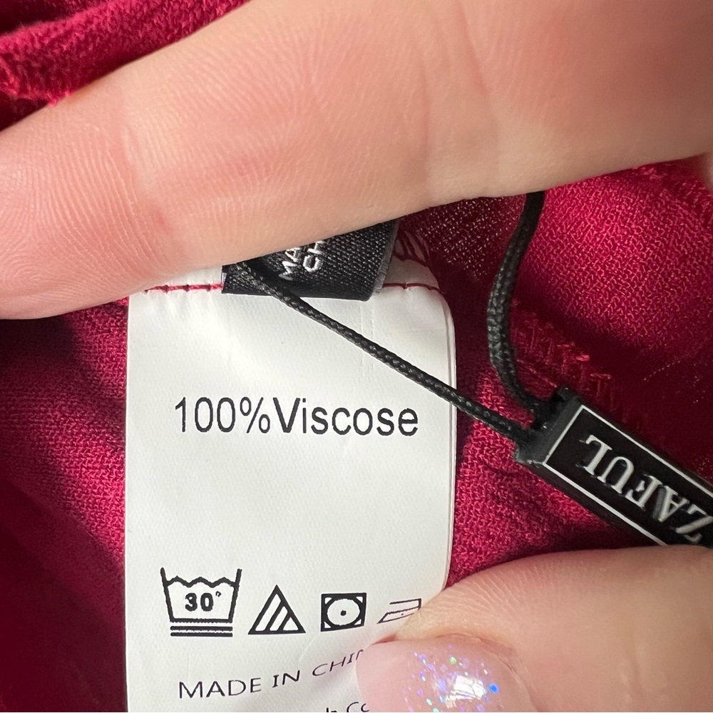 Zaful Rasberry Lace-Trim Tiered Cami - Picture 9 of 9